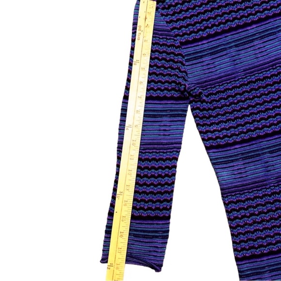 Free People Bodycon Knit Dress 70s Vintage Style Semi Sheer Stripe Purple Blue - Picture 10 of 16